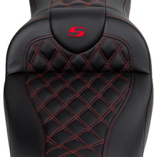 Saddlemen Roadsofa™ Seat - with Backrest - Red Stitch - FL '08-'23 A808-07R-182RED_1485730