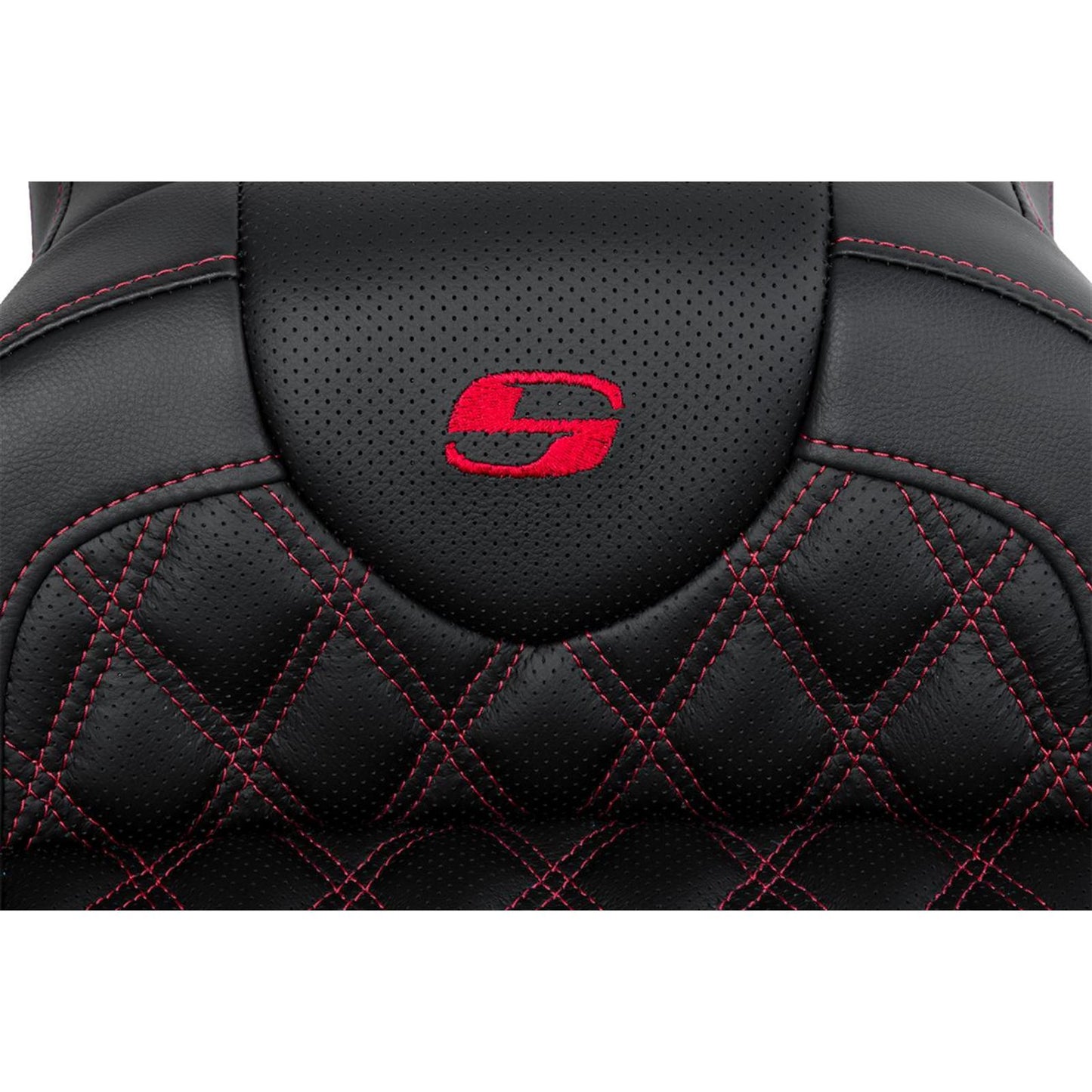 Saddlemen Roadsofa™ Seat - with Backrest - Red Stitch - FL '08-'23 A808-07R-182RED_1485729