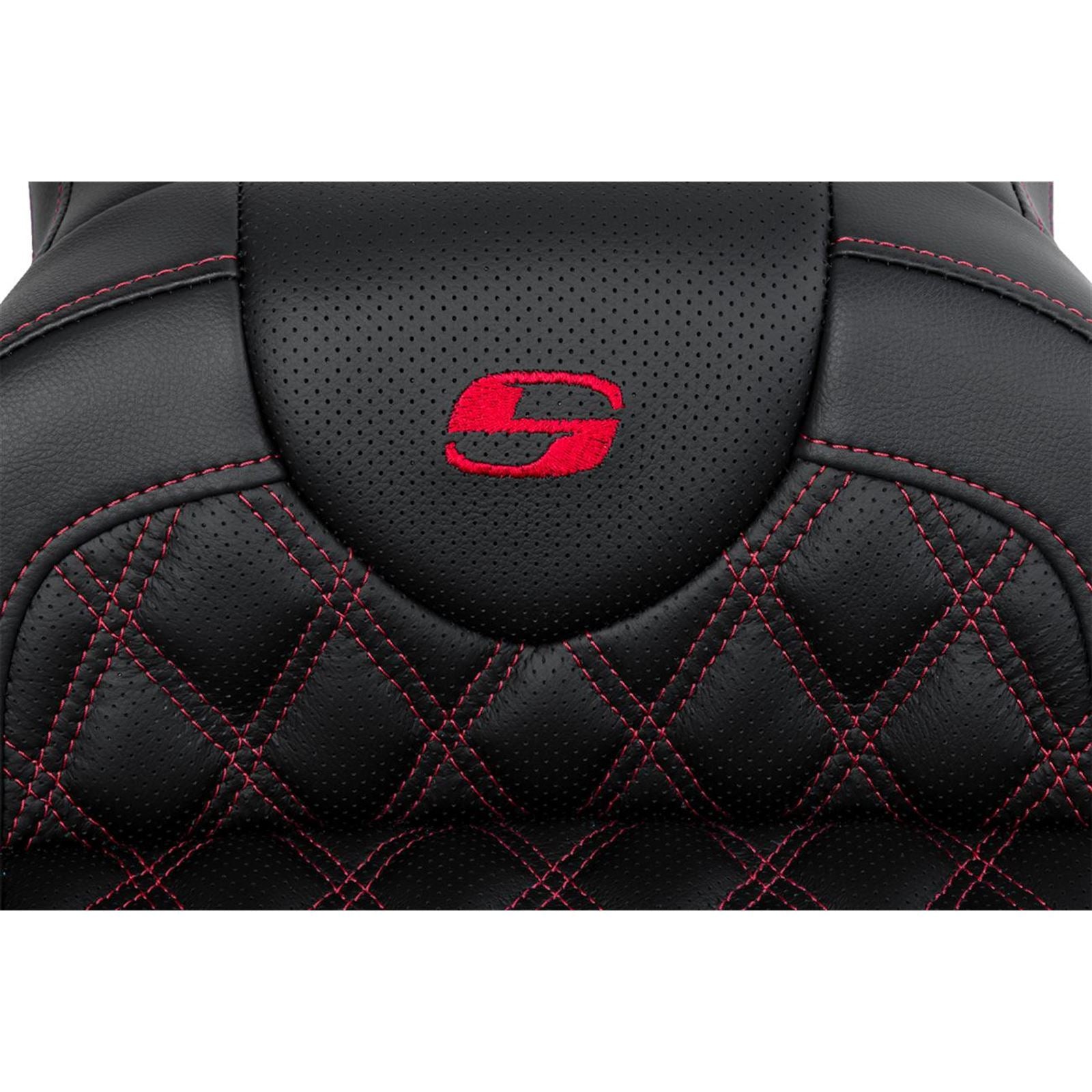 Saddlemen Roadsofa™ Seat - with Backrest - Red Stitch - FL '08-'23 A808-07R-182RED_1485729