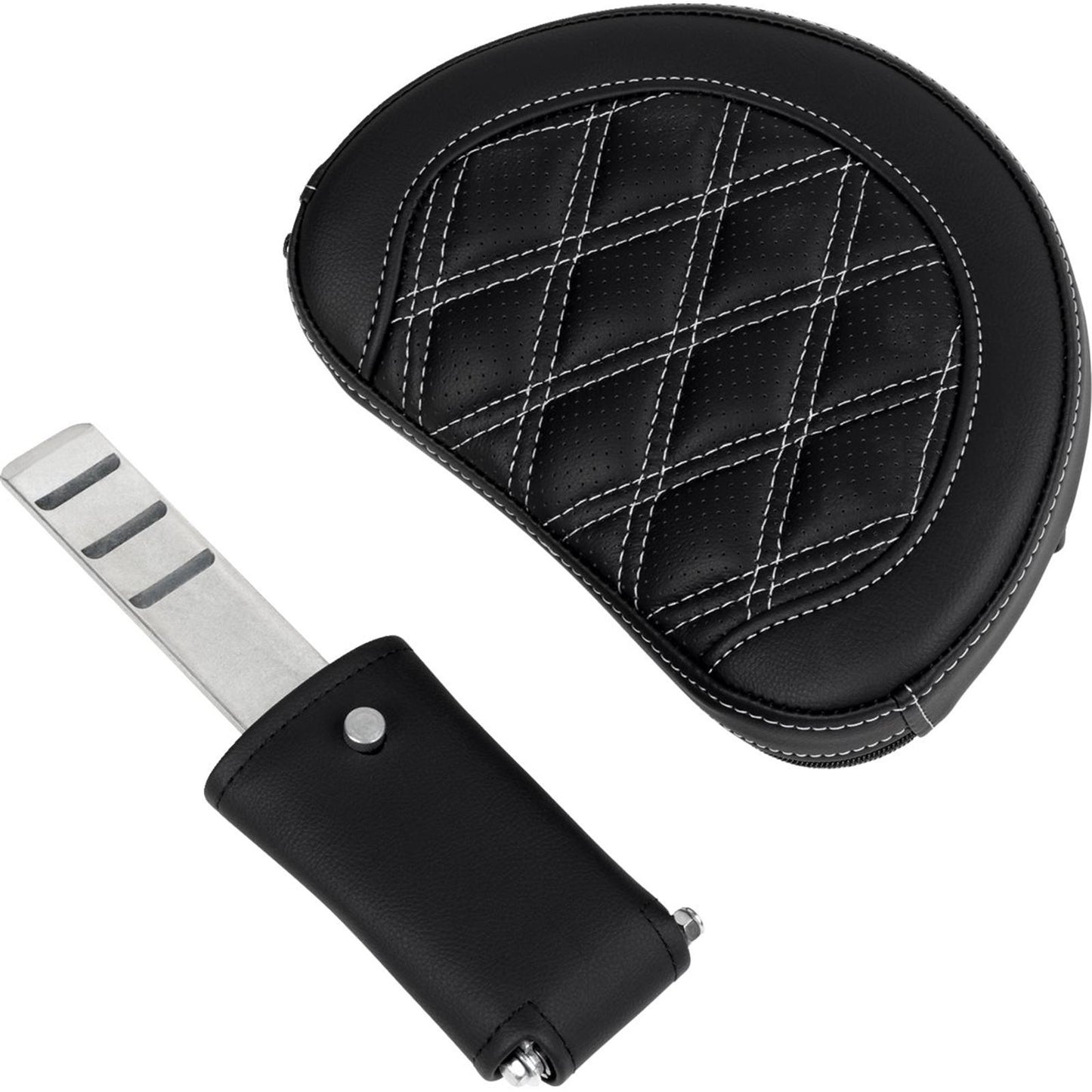 Saddlemen Roadsofa™ Seat - with Backrest - Silver Stitch - FL '08-'23 A808-07R-182SIL_1487690