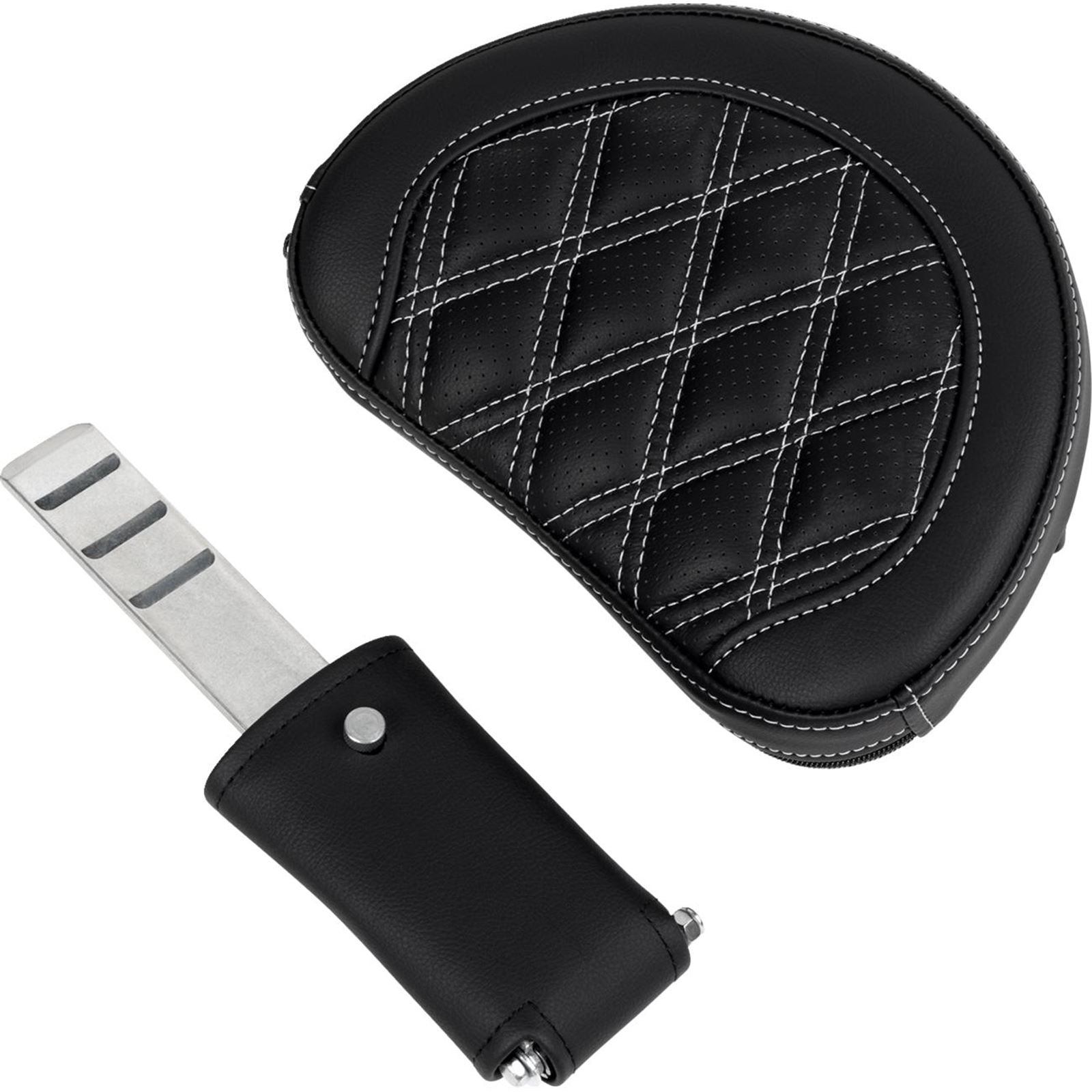 Saddlemen Roadsofa™ Seat - with Backrest - Silver Stitch - FL '08-'23 A808-07R-182SIL_1487690