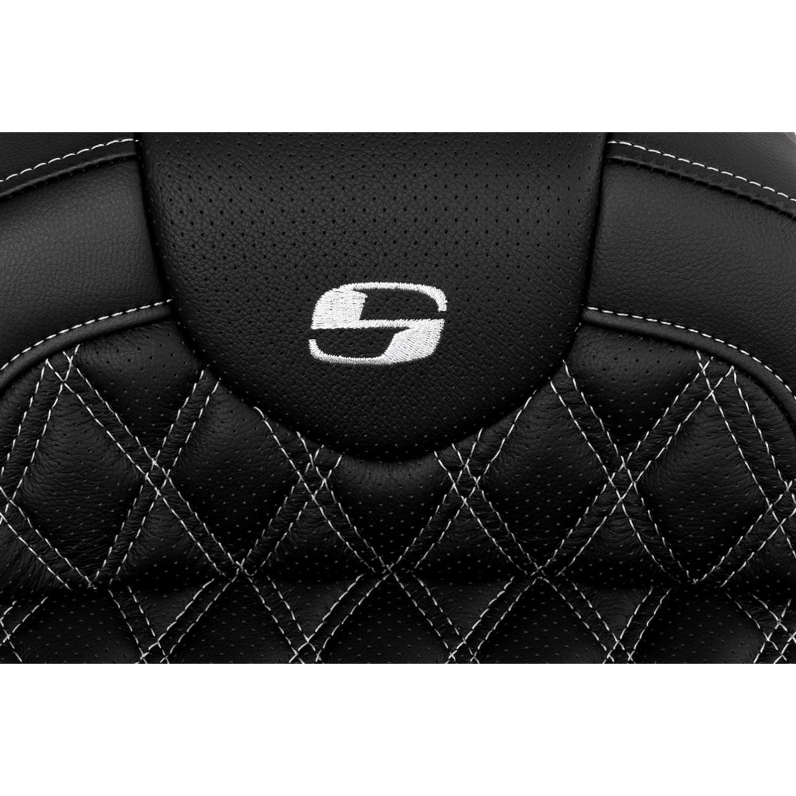 Saddlemen Roadsofa™ Seat - with Backrest - Silver Stitch - FL '08-'23 A808-07R-182SIL_1487689