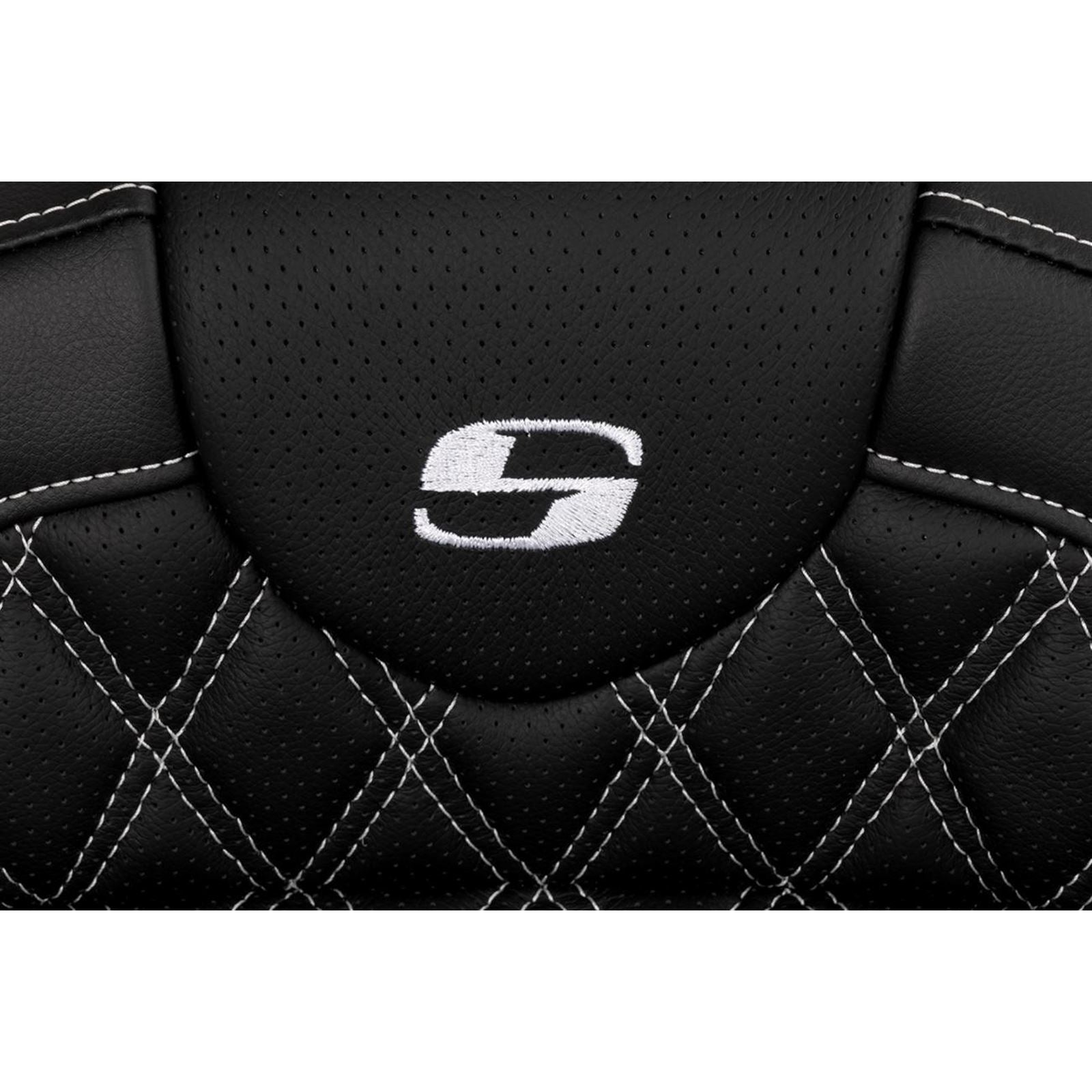 Saddlemen Roadsofa™ Seat - with Backrest - White Stitch - FL '08-'23 A808-07R-182WHI_1487685