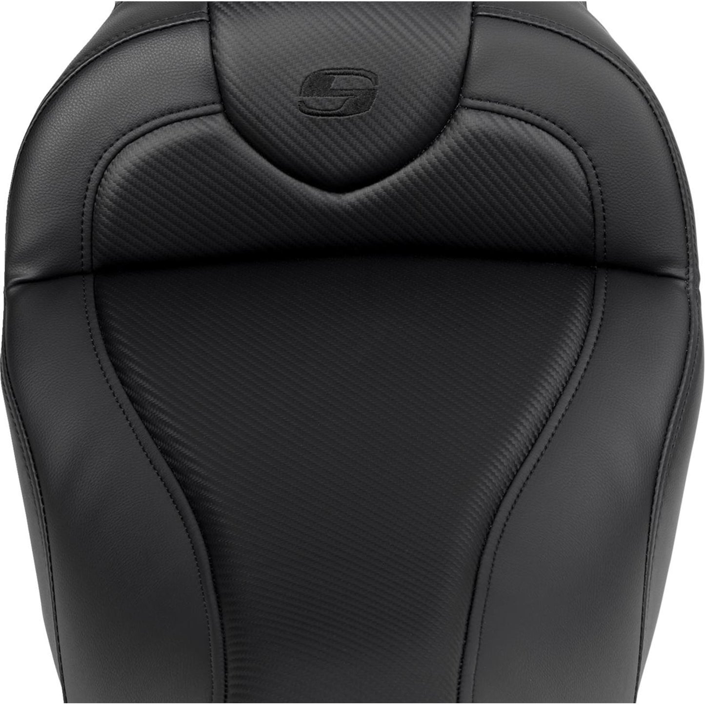 Saddlemen Roadsofa™ Seat - with Backrest - Carbon Fiber - Black Stitch [MPN: A808-07R-185BLK]_1485725