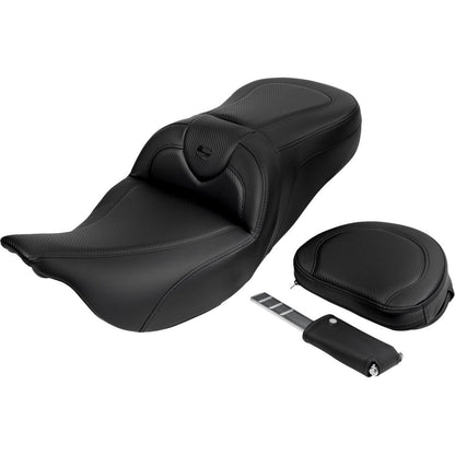 Saddlemen Roadsofa™ Seat - with Backrest - Carbon Fiber - Black Stitch [MPN: A808-07R-185BLK]_1485724
