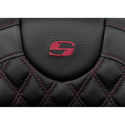 Saddlemen Roadsofa™ Extended Reach Seat - Lattice Stitch Wine Berry Stitch A808-07R-184BUR_1485774
