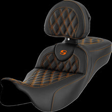 Saddlemen Roadsofa™ Extended Reach Seat - Lattice Stitch - Orange Stitch A808-07R-184ORA_1442435