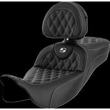 Saddlemen Roadsofa™ Extended Reach Seat - Lattice Stitch - White Stitch A808-07R-184WHI_1442438