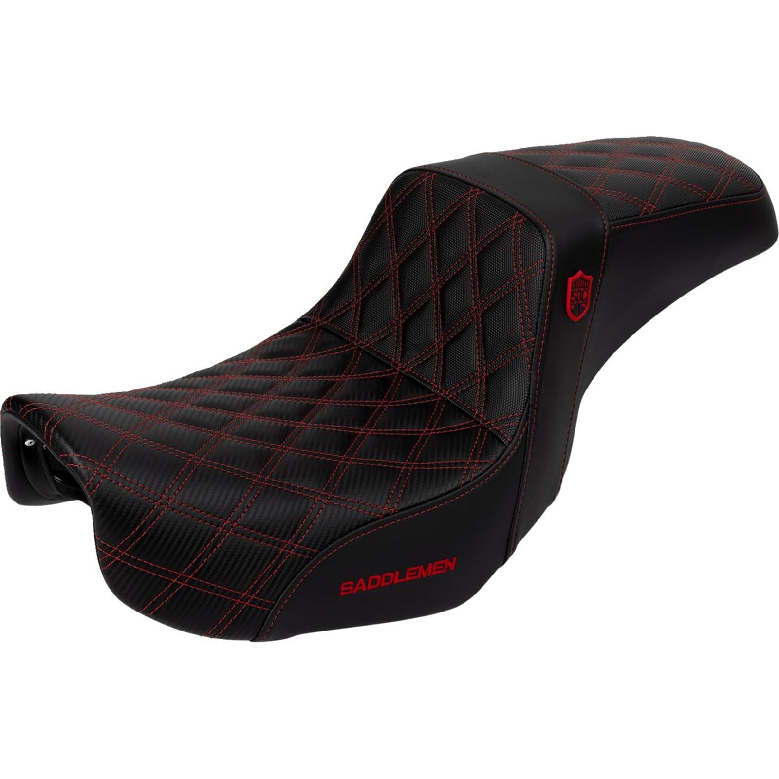 Saddlemen Pro Series SDC Performance Seat - Red Stitch - Dyna '06-'17 SC80604RED_1521530