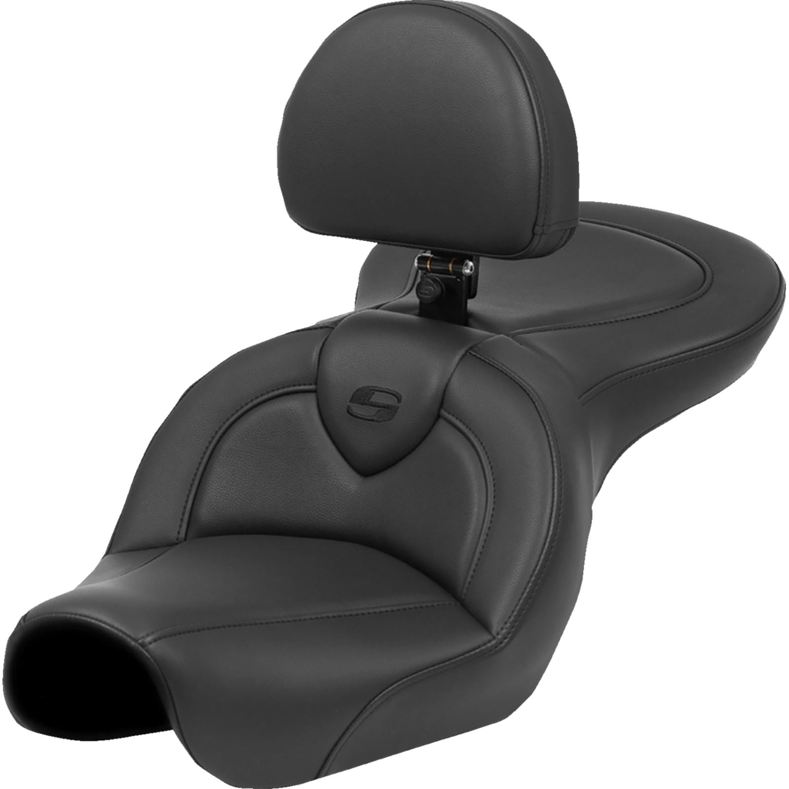 Saddlemen Roadsofa™ Seat - Black Stitch - with Backrest - FXD '04-'05 804-04-187BR_1421127