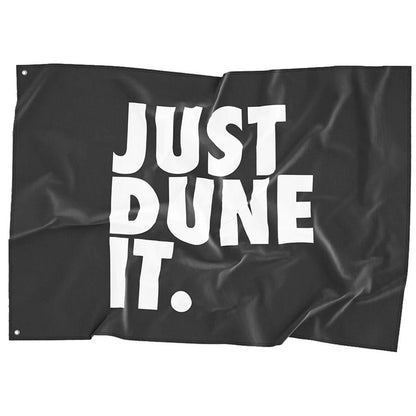 HighViz Flag Co. Just Dune It - (White on Black) Small Driver Side 18"x12" 113SmD_1432586