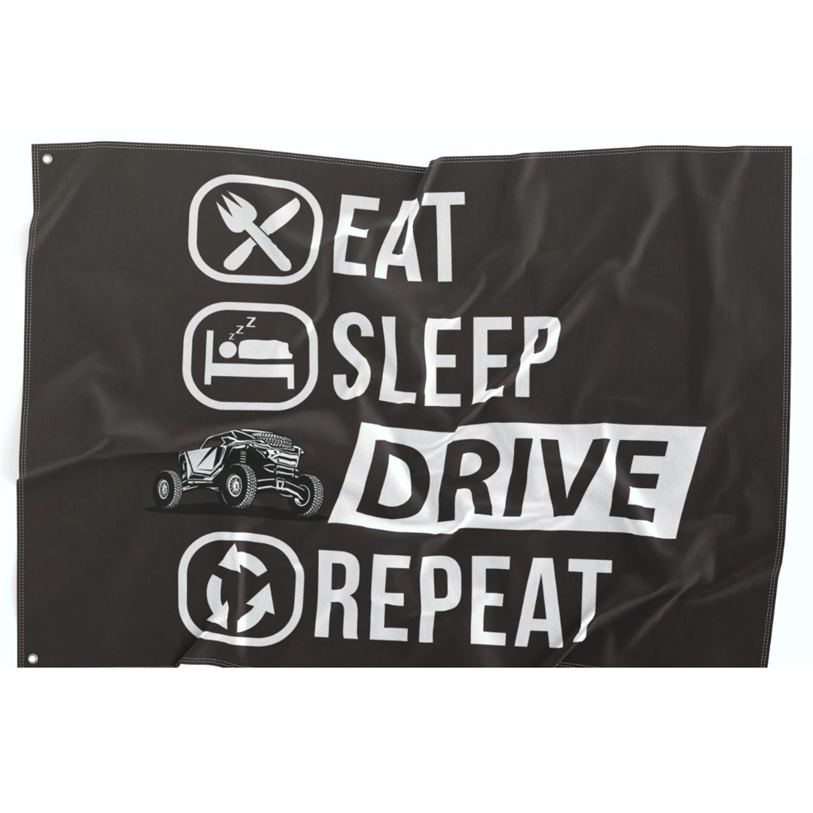 HighViz Flag Co. Eat Sleep Drive Repeat Small Driver Side 18"x12" 141SmD_1443699