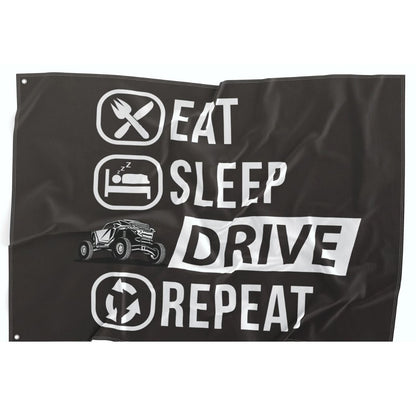 HighViz Flag Co. Eat Sleep Drive Repeat Small Driver Side 18"x12" 141SmD_1443699
