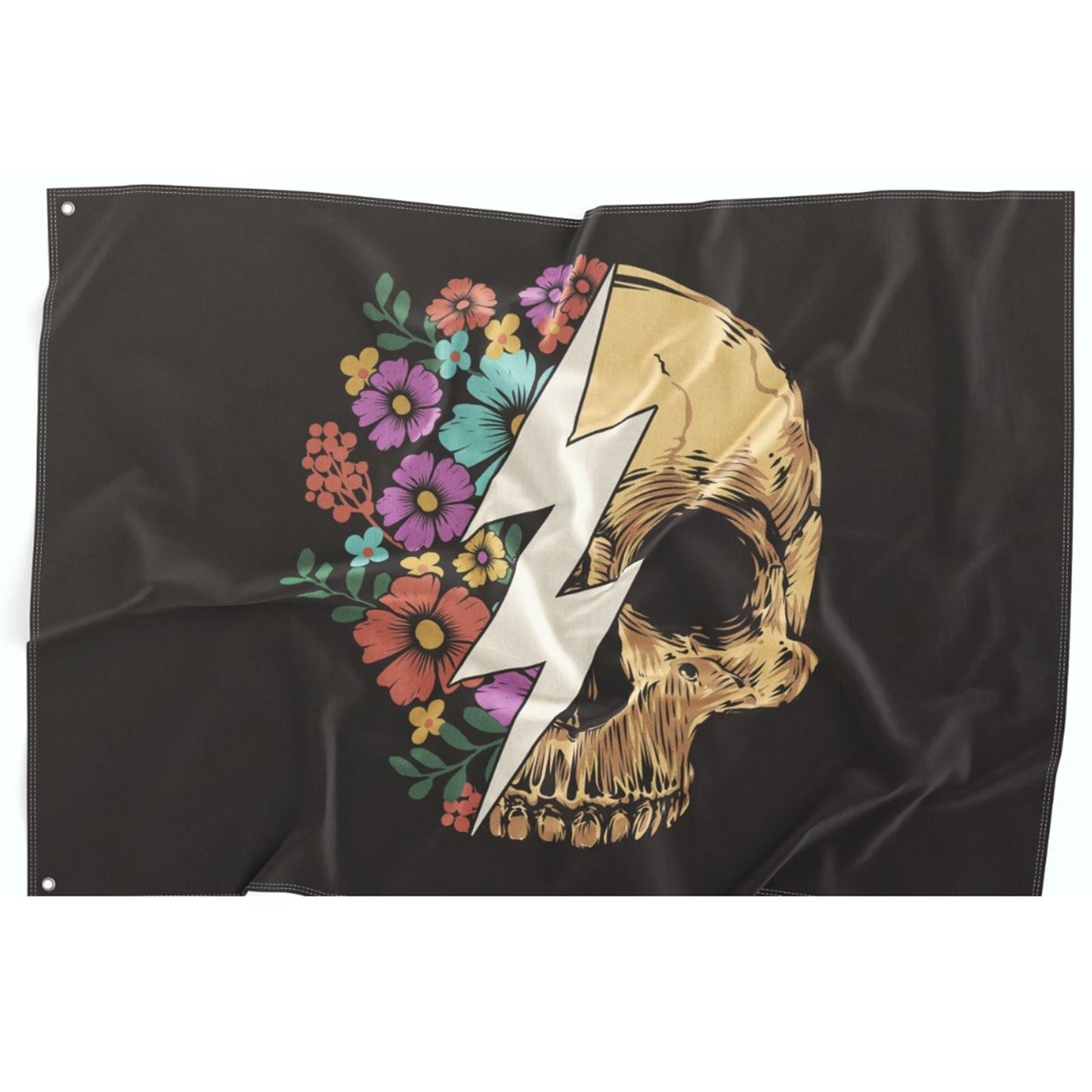 HighViz Flag Co. Floral Skull Small Driver Side 18"x12" 143SmD_1443714