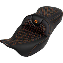 Saddlemen RoadSofa™ Seat - Honeycomb - Orange Stitch - without Backrest [MPN: A808-07B-189ORA]_1487722