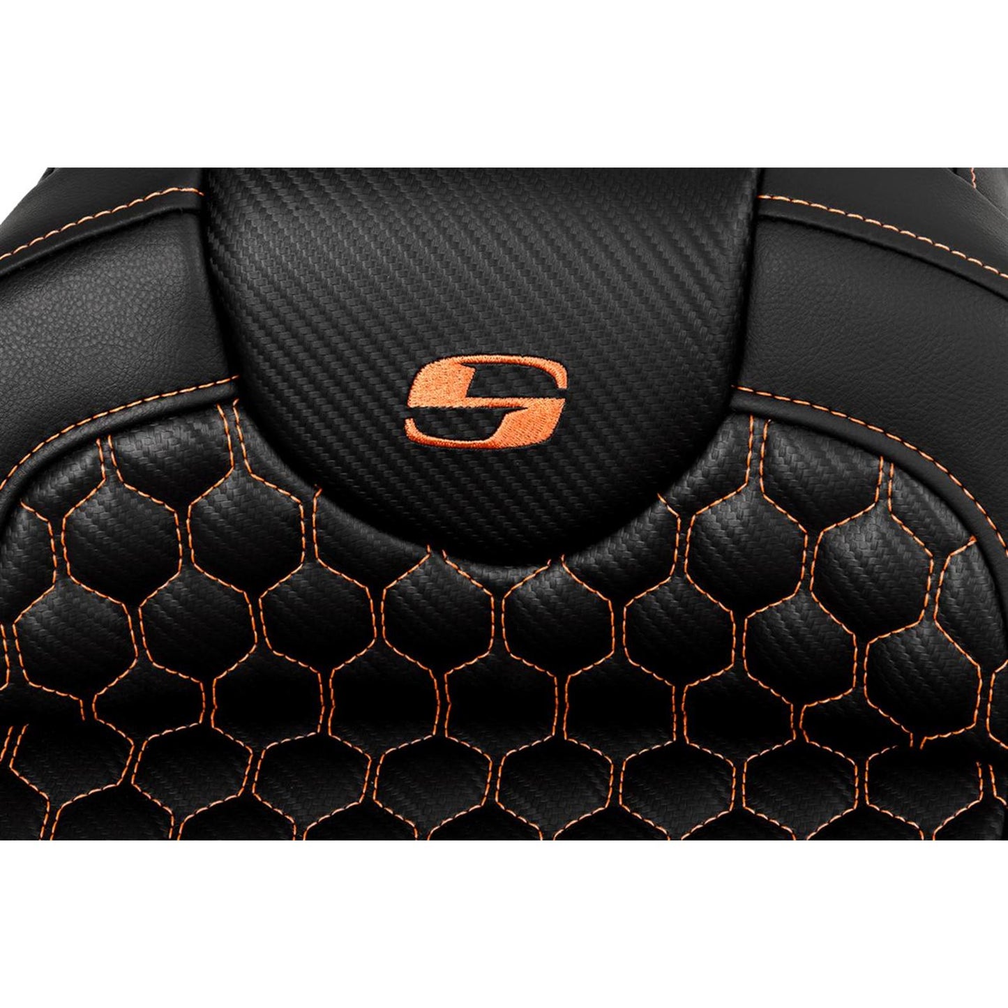 Saddlemen RoadSofa™ Seat - Honeycomb - Orange Stitch - without Backrest [MPN: A808-07B-189ORA]_1487720
