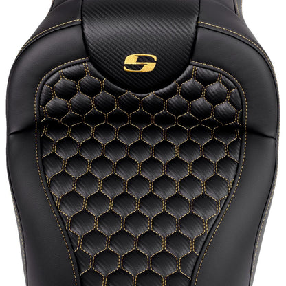 Saddlemen RoadSofa™ Seat - Honeycomb - Gold Stitch - without Backrest  A808-07B-189GOL_1487728
