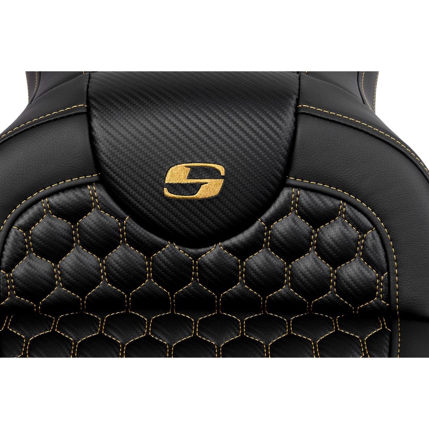Saddlemen RoadSofa™ Seat - Honeycomb - Gold Stitch - without Backrest  A808-07B-189GOL_1487718