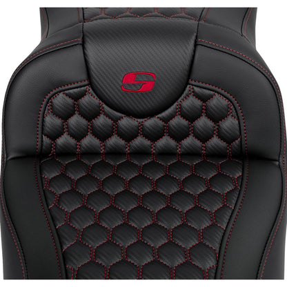 Saddlemen RoadSofa™ Seat - Honeycomb - Red Stitch - Extended Reach A808-07B-190RED_1485757