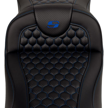 Saddlemen RoadSofa™ Seat - Honeycomb - Blue Stitch - Extended Reach A808-07B-190BLU_1485755