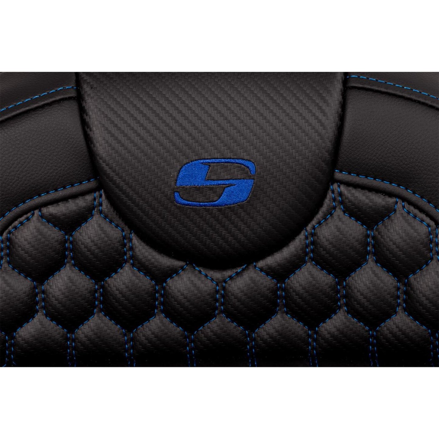 Saddlemen RoadSofa™ Seat - Honeycomb - Blue Stitch - Extended Reach A808-07B-190BLU_1485754