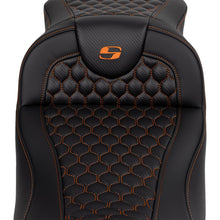 Saddlemen RoadSofa™ Seat - Honeycomb - Orange Stitch - Extended Reach A808-07B-190ORA_1485777
