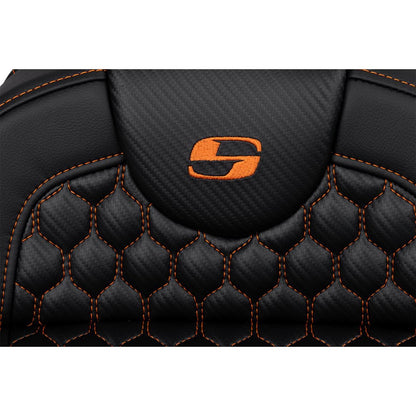 Saddlemen RoadSofa™ Seat - Honeycomb - Orange Stitch - Extended Reach A808-07B-190ORA_1485800