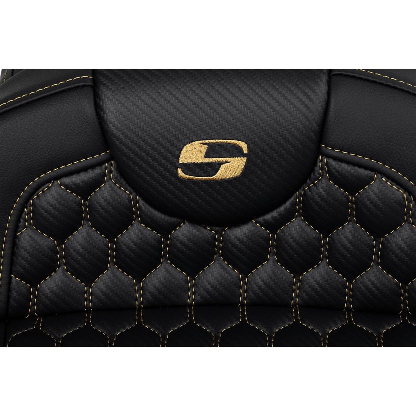 Saddlemen RoadSofa™ Seat - Honeycomb - Gold Stitch - Extended Reach A808-07B-190GOL_1485799