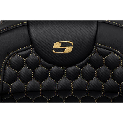 Saddlemen RoadSofa™ Seat - Honeycomb - Gold Stitch - Extended Reach A808-07B-190GOL_1485799