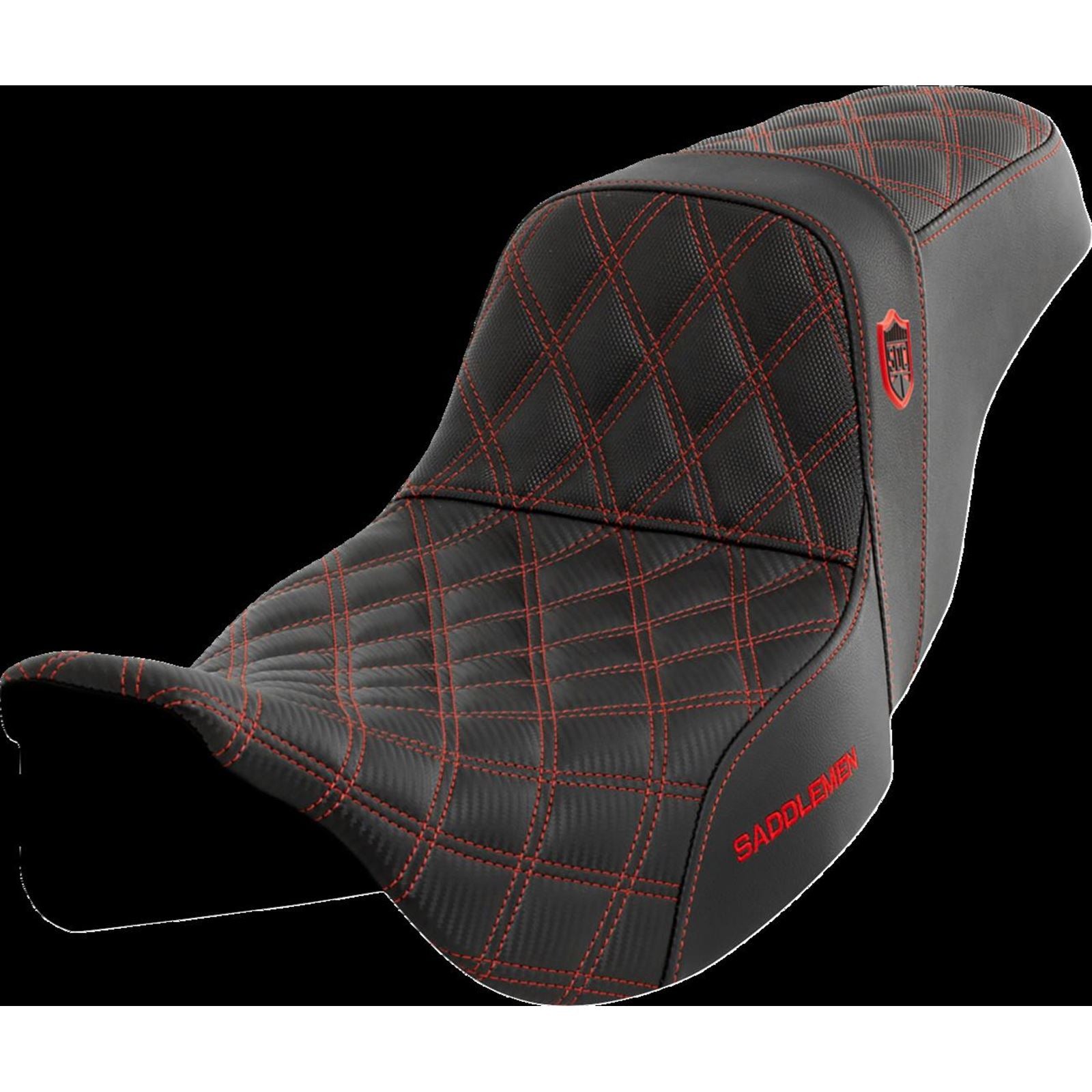 Saddlemen Pro Series SDC Performance Seat - without Backrest - Red Stitch SC80807RED_1443861