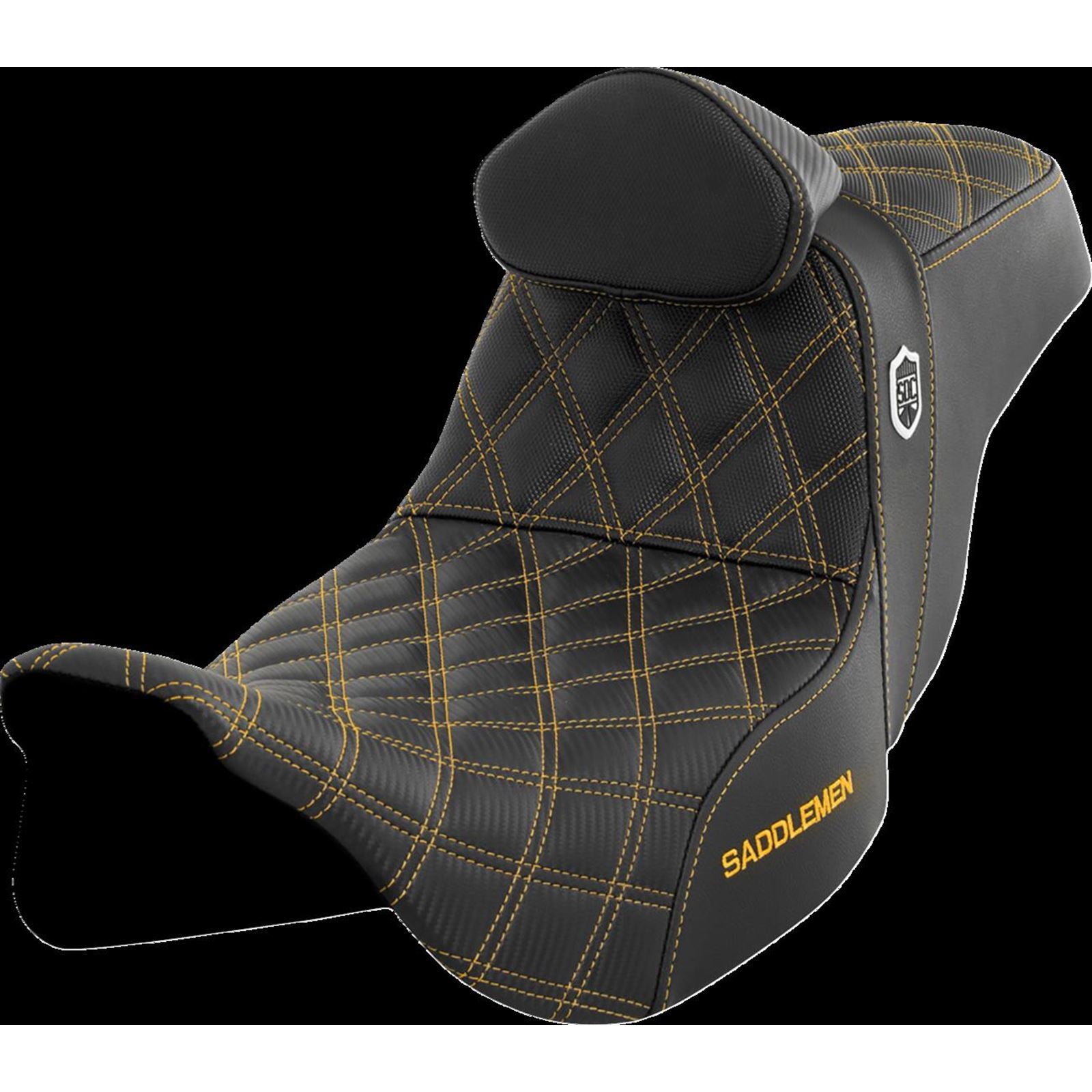 Saddlemen Pro Series SDC Performance Seat - with Backrest - Gold Stitch  SC80807GOLRT_1443857