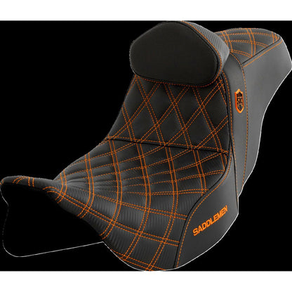 Saddlemen Pro Series SDC Performance Seat - with Backrest - Orange Stitch SC80807ORART_1443856