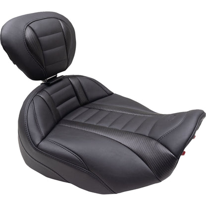 Mustang Motorcycle Products Deluxe Touring Solo Seat - Black Stitch for H-D FLT/FLH '23-'24 89401_1438124