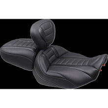 Mustang Motorcycle Products Touring Passenger Seat - Metal Stitch - Carbon Fiber Inlay - FLH/FLT 88402GM_1442558