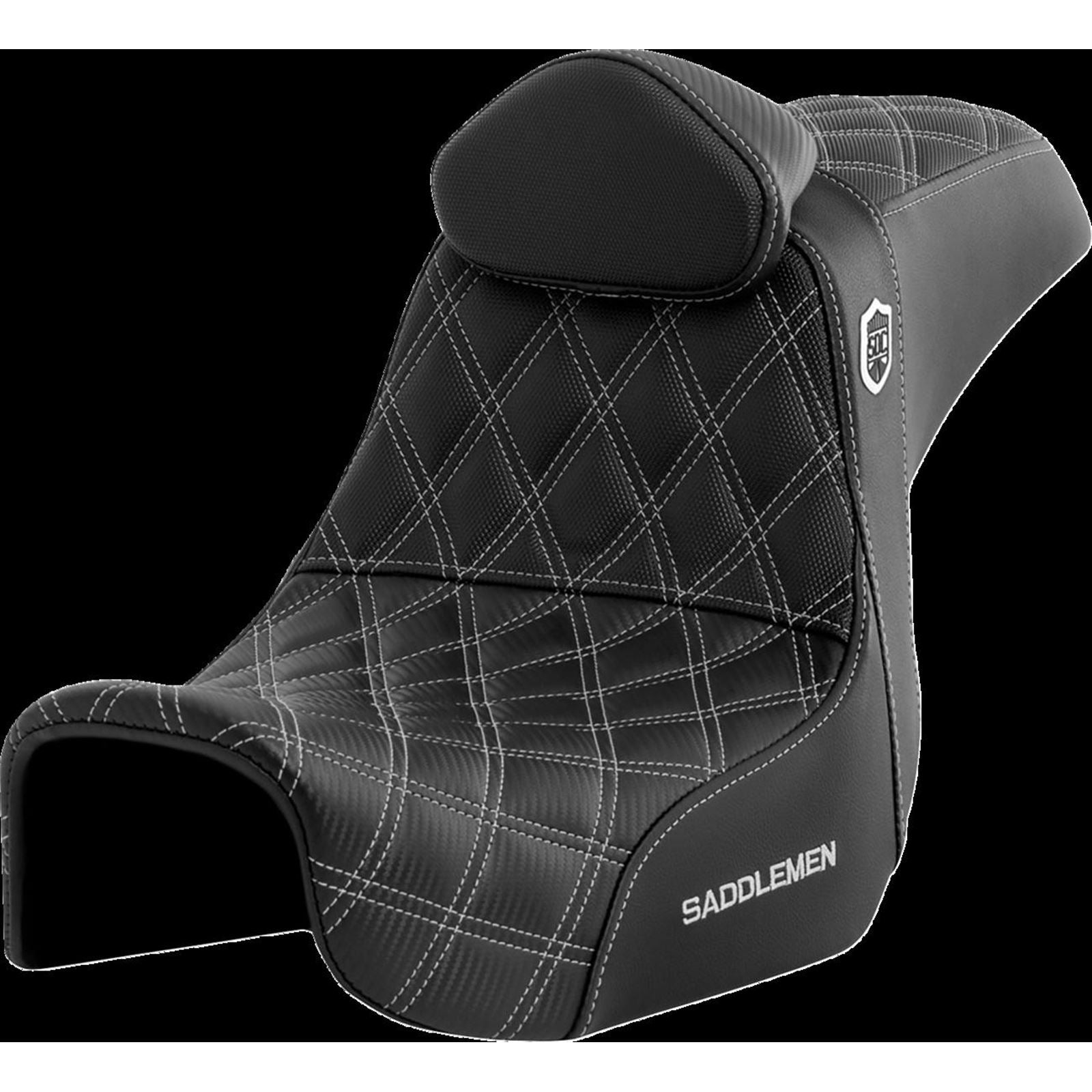 Saddlemen Pro Series SDC Performance Seat - with Backrest - Silver Stitch SC80604SILRT_1452692