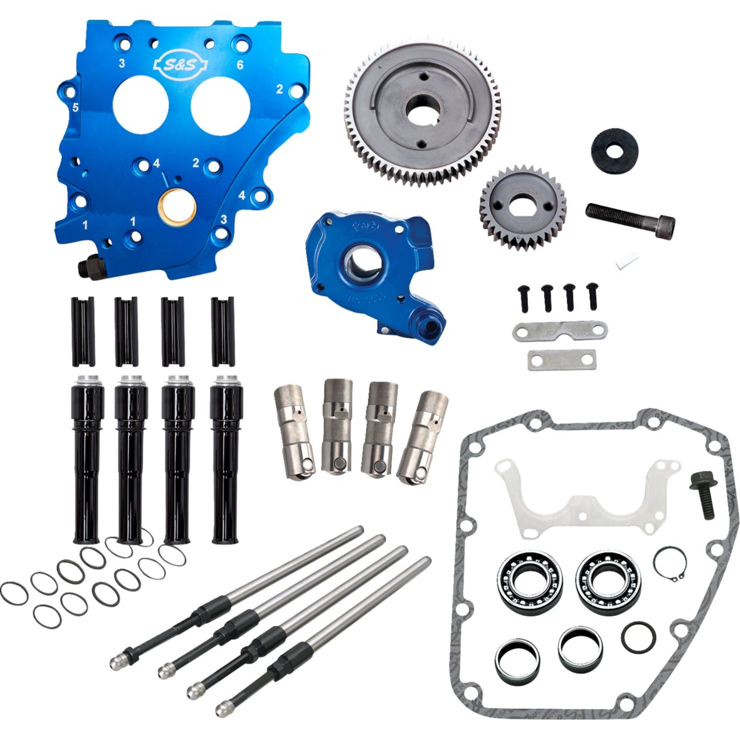 S&S Cycle Cam Chest Kit Gear Drive - Oil Cooled - Black Pushrods for Twin Cam [MPN: 310-1266]_1438135