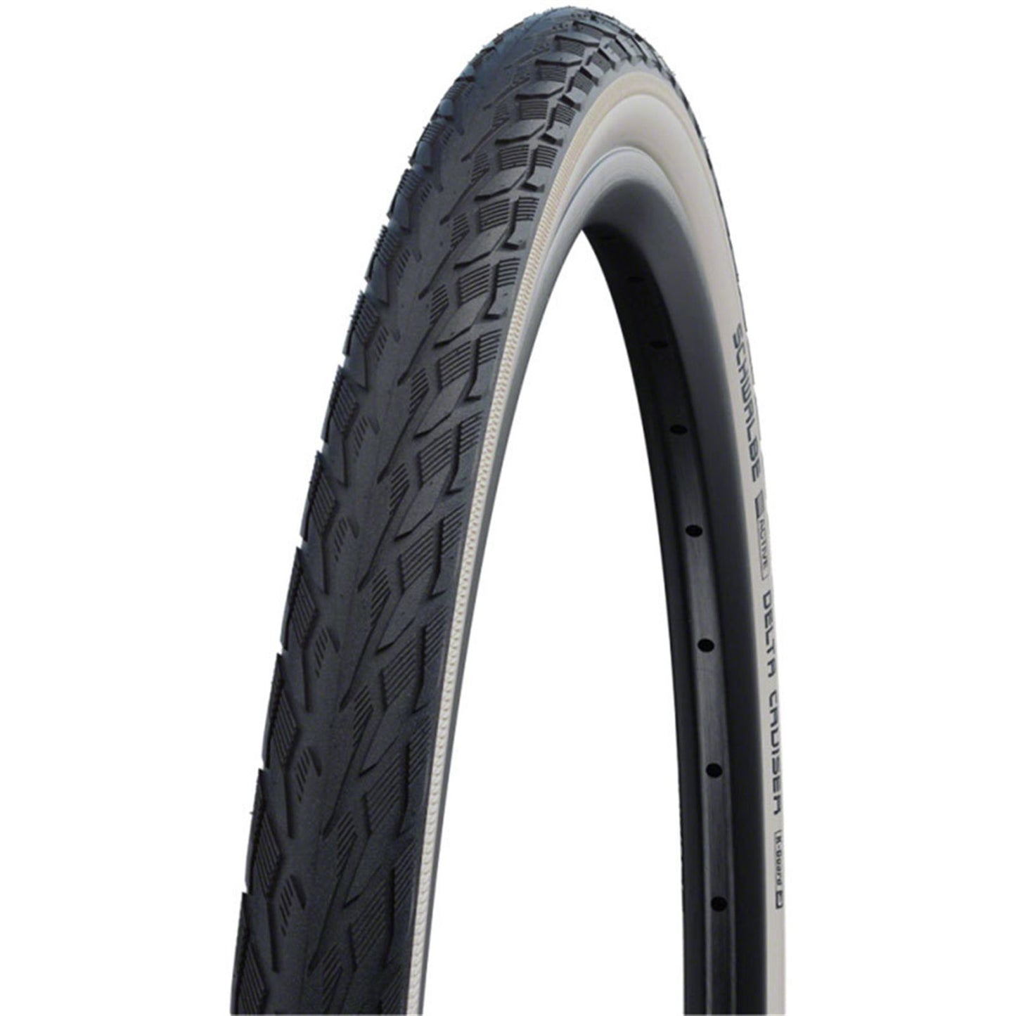 Schwalbe Delta Cruiser Plus Tire - 26 x 1-3/8, Clincher, Whitewall/Reflective [MPN: 11159597]_1932762