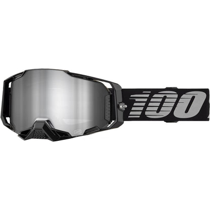 100% Armega Goggles - Black - Silver Mirror OPEN BOX [MPN: 50005-00030]_2093760