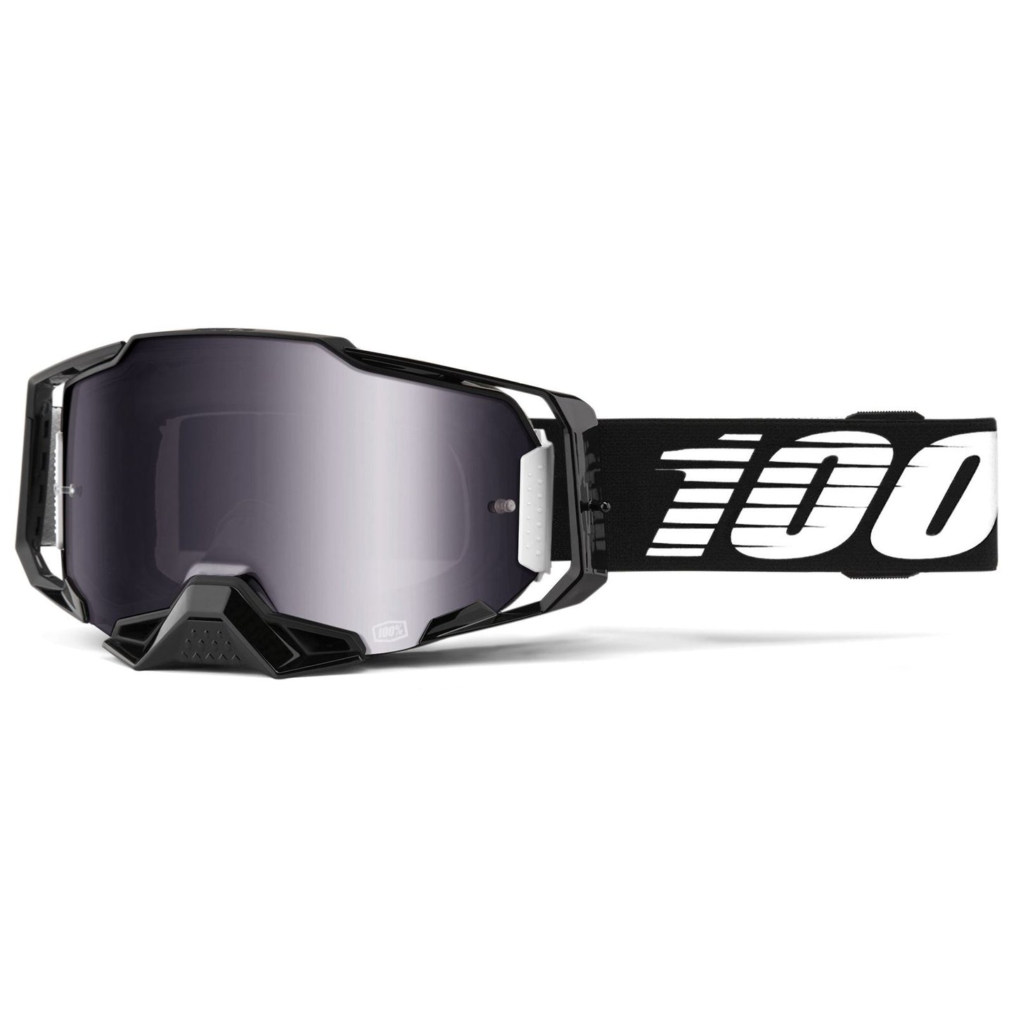 100% Armega Goggles - Black - Silver Mirror OPEN BOX [MPN: 50005-00030]_2093761