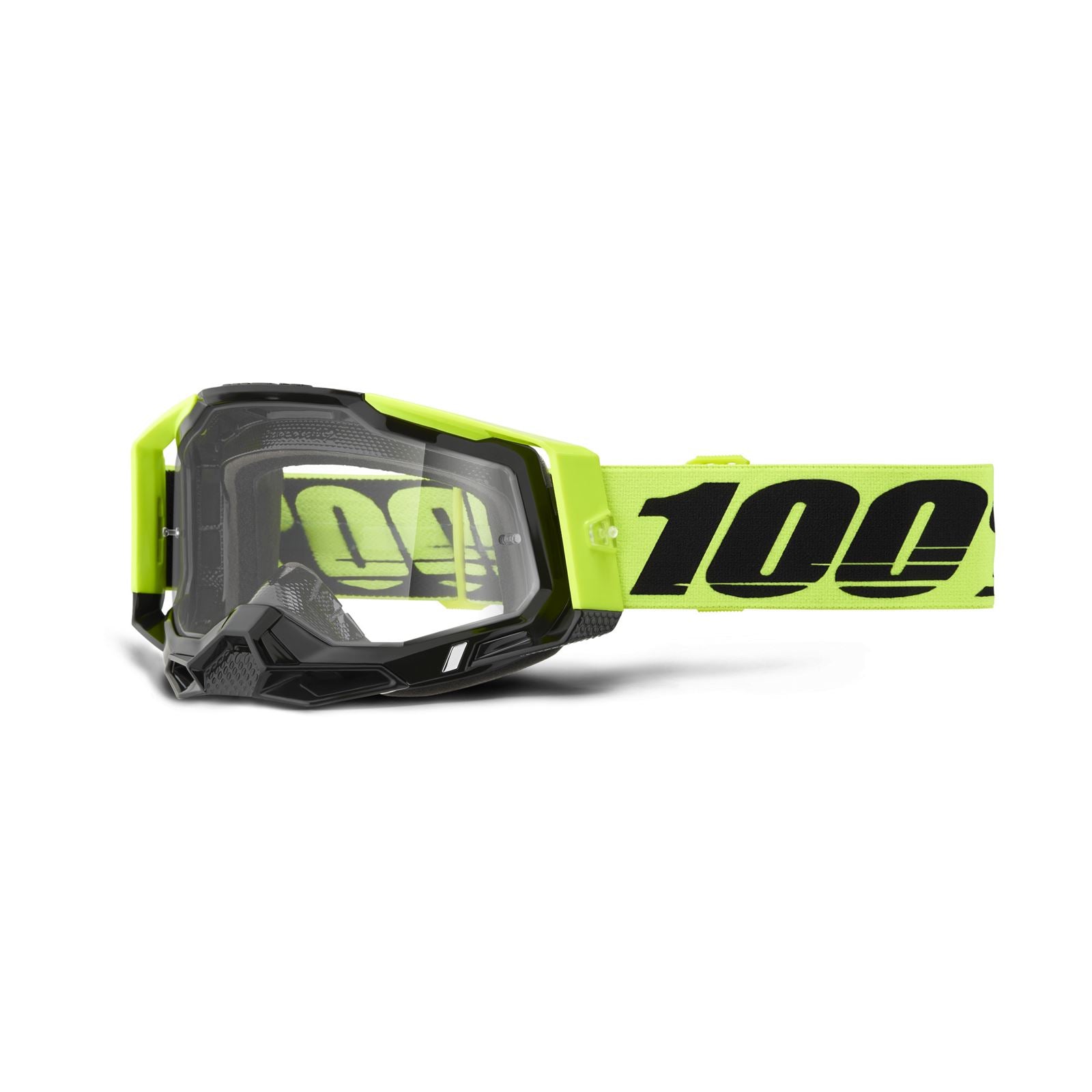 100% Racecraft 2 Goggles - Neon Yellow - Clear Lens 50009-00037_1508758