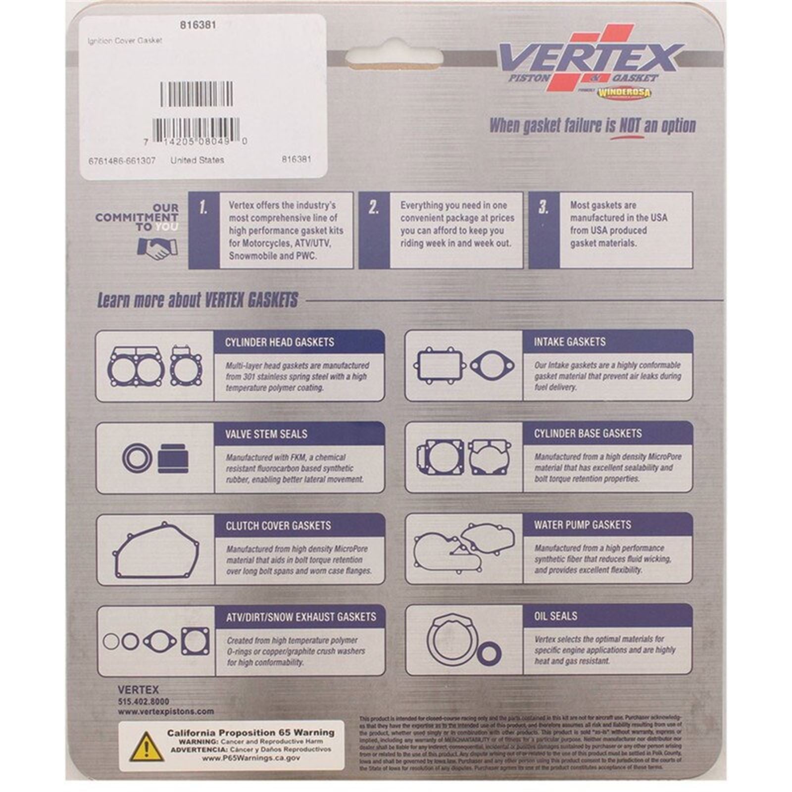 Vertex Ignition Cover Gasket 816381_1526808