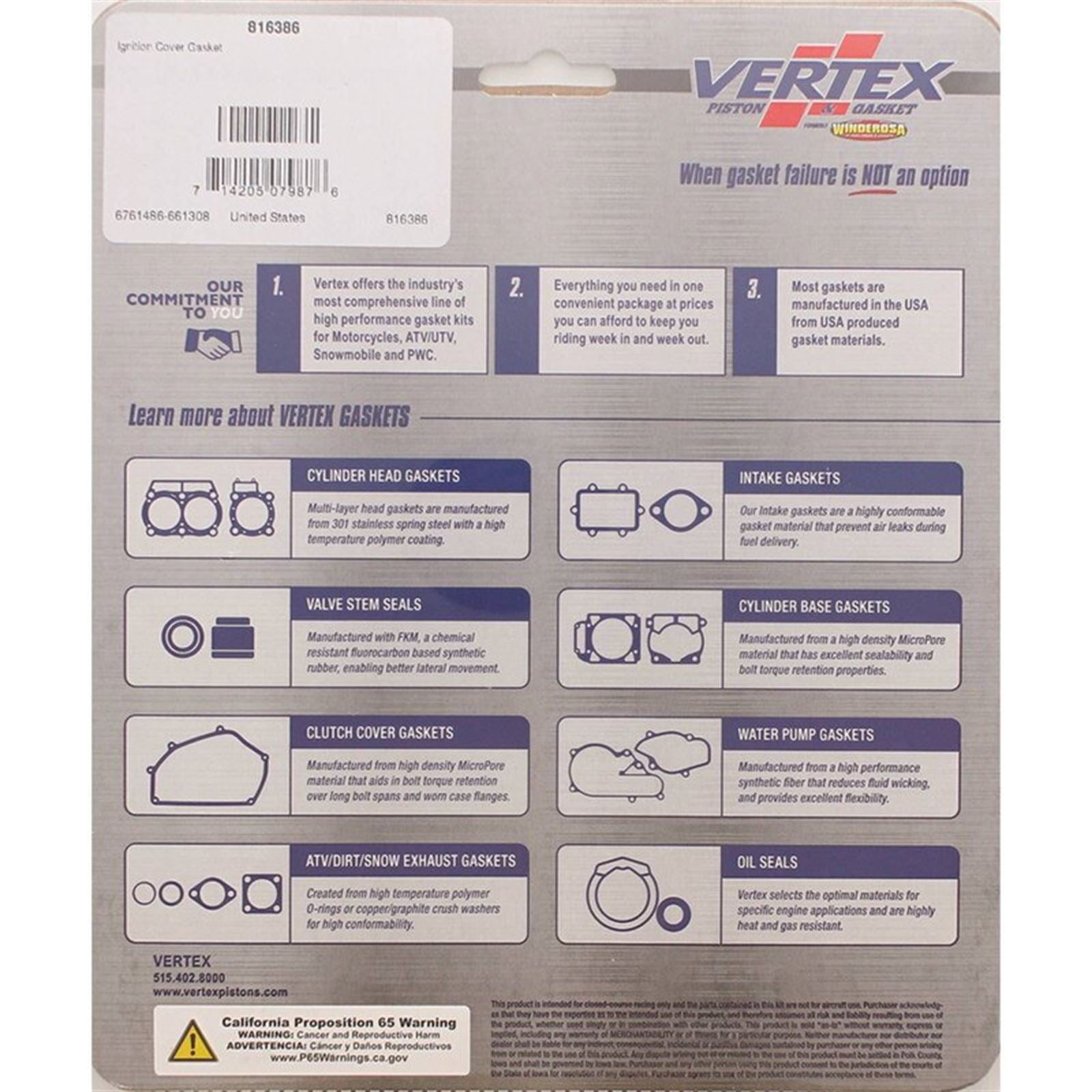 Vertex Ignition Cover Gasket 816386_1526811