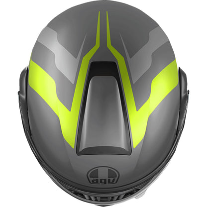 AGV Helmets Streetmodular Helmet - Resia - Matte Gray/Black/Yellow Fluo_1441565