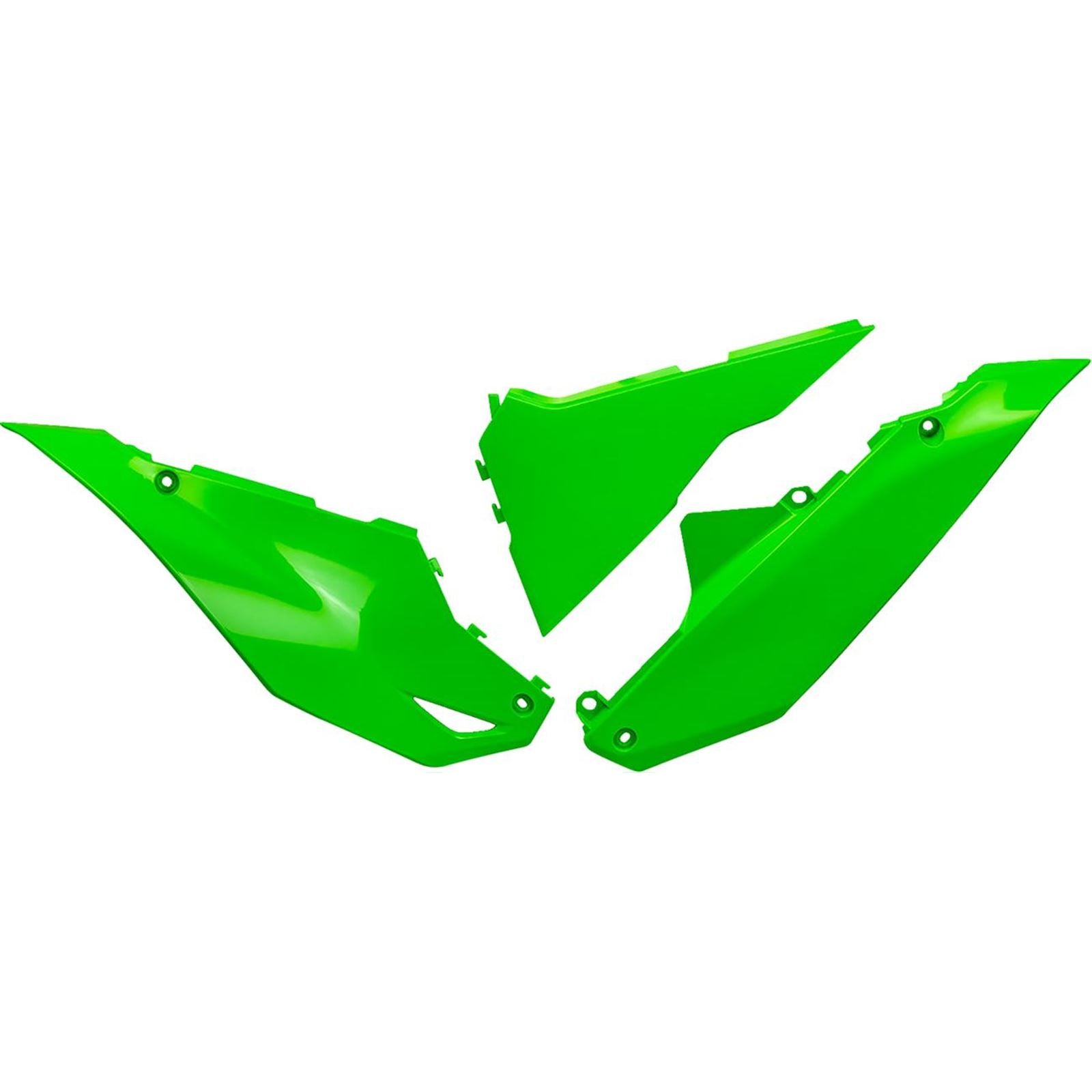 UFO Plastics Side Panels - Fluorescent Green for Kawasaki [MPN: KA04762#AFLU]_1707007