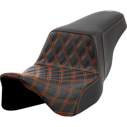 Saddlemen Step-Up Seat - Front Lattice Stitch - Orange Stitch A808-07B-172ORA_1485785