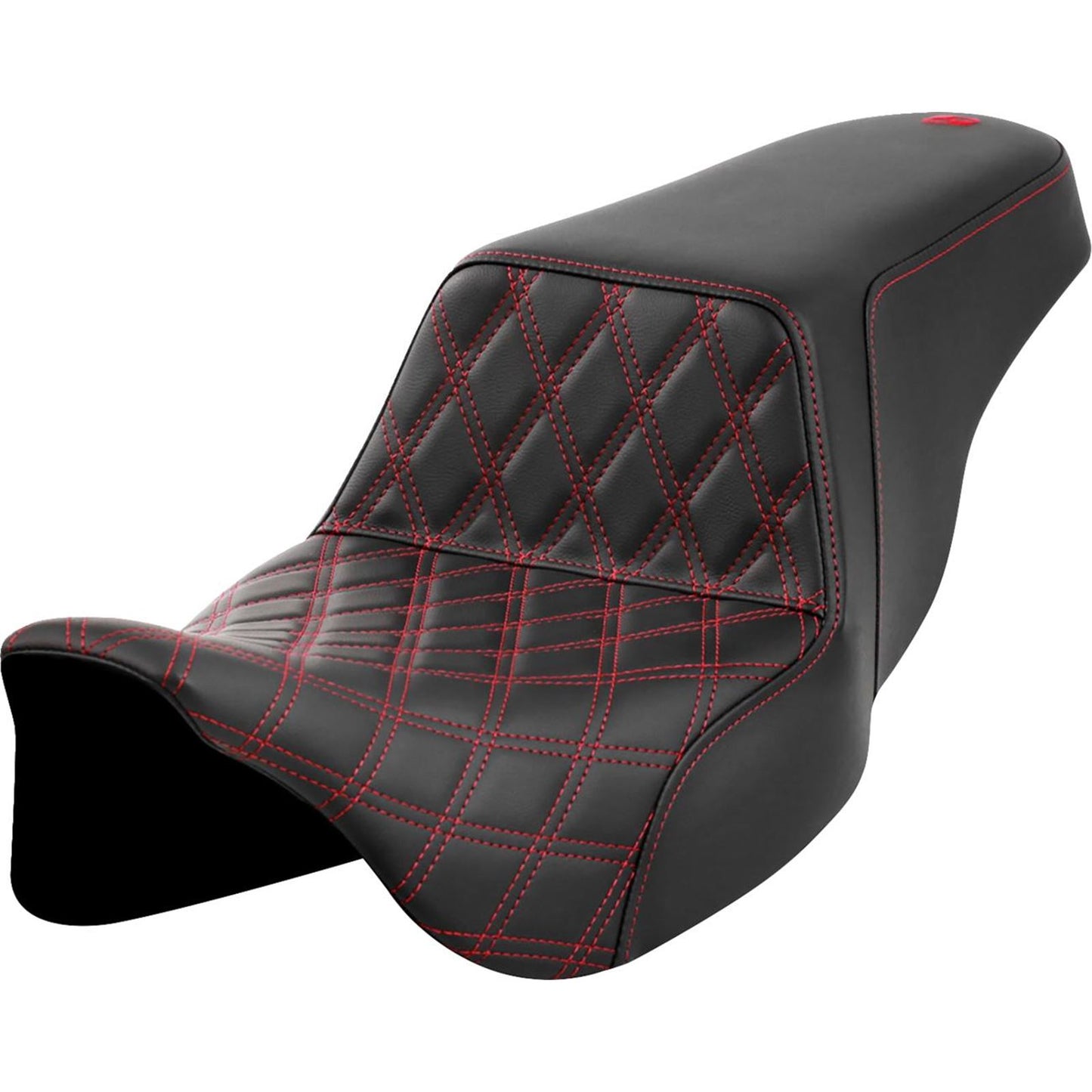 Saddlemen Step-Up Seat - Front Lattice Stitch - Red Stitch A808-07B-172RED_1485782