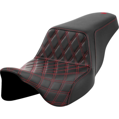 Saddlemen Step-Up Seat - Front Lattice Stitch - Red Stitch A808-07B-172RED_1485782