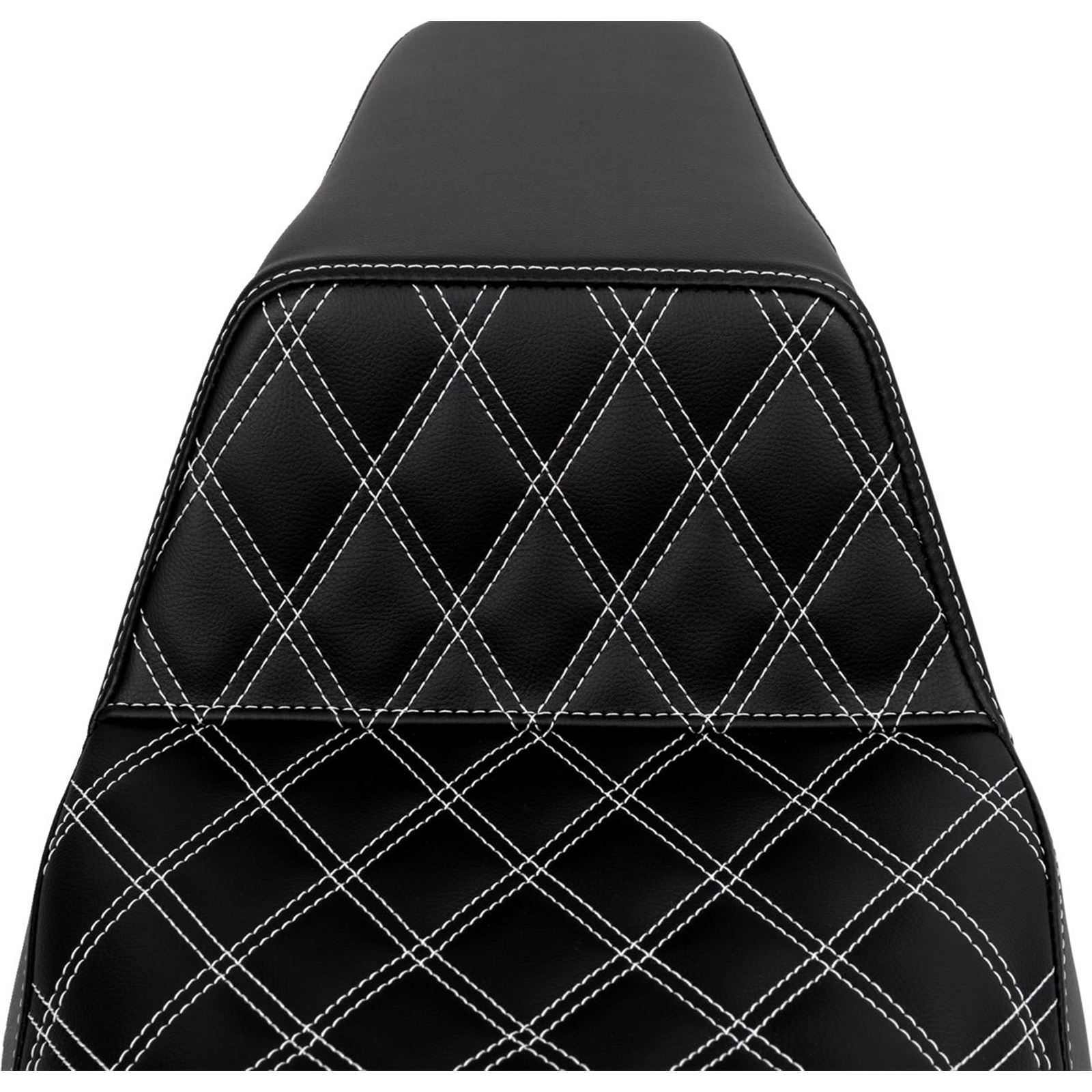 Saddlemen Step-Up Seat - Front Lattice Stitch - White Stitch A808-07B-172WHI_1485753