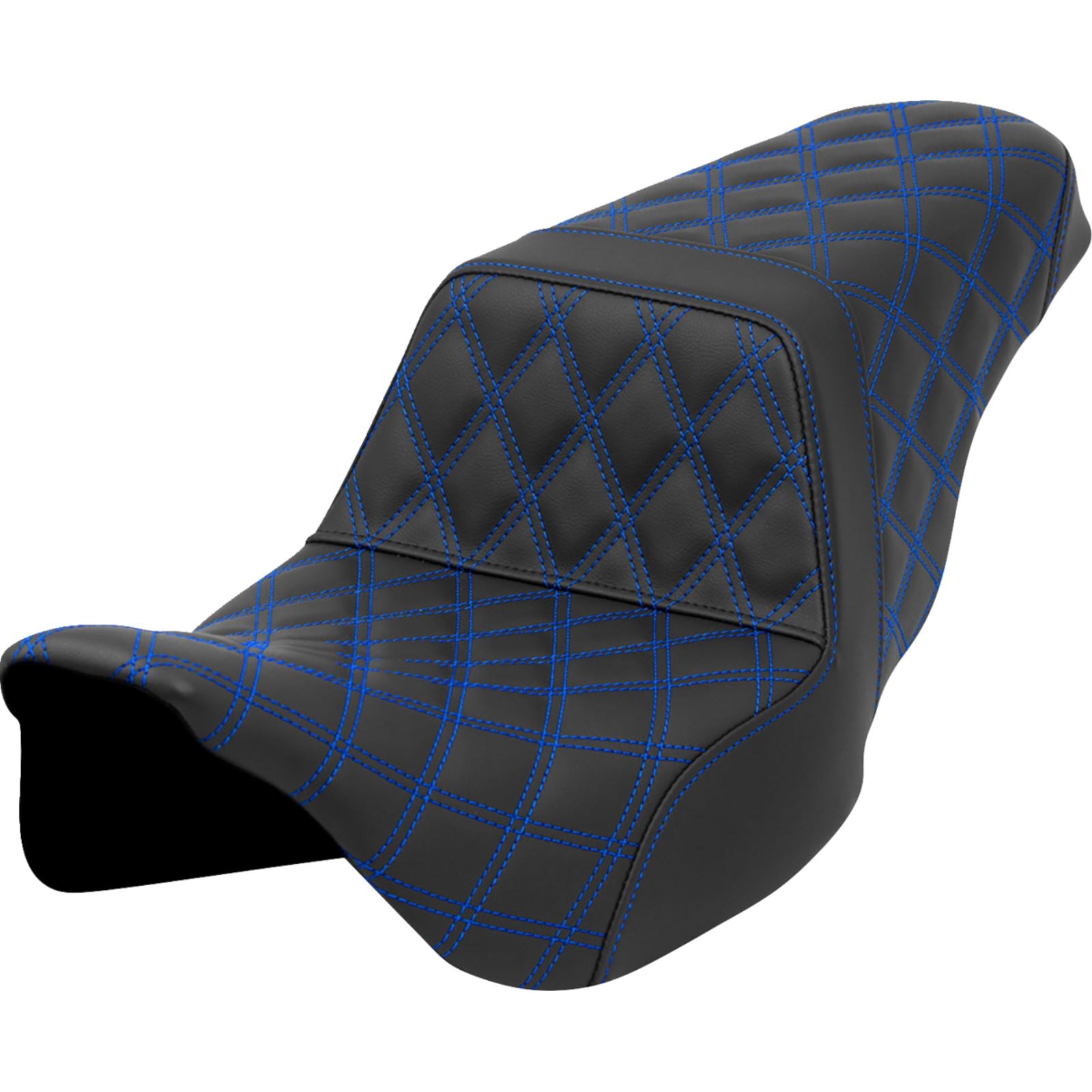 Saddlemen Step-Up Seat - Lattice Stitch - Blue Stitch - FLH/FLT '08-'23 A808-07B-175BLU_1441589
