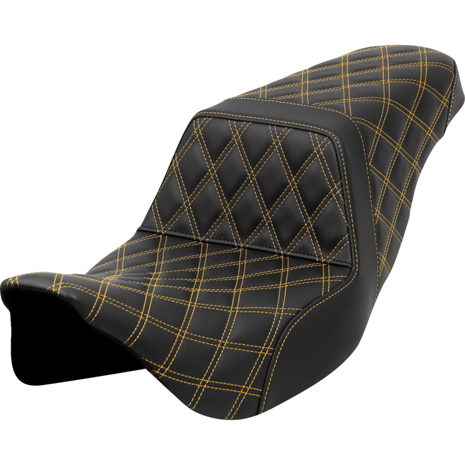Saddlemen Step-Up Seat - Lattice Stitch - Gold Stitch - FLH/FLT '08-'23 A808-07B-175GOL_1441590